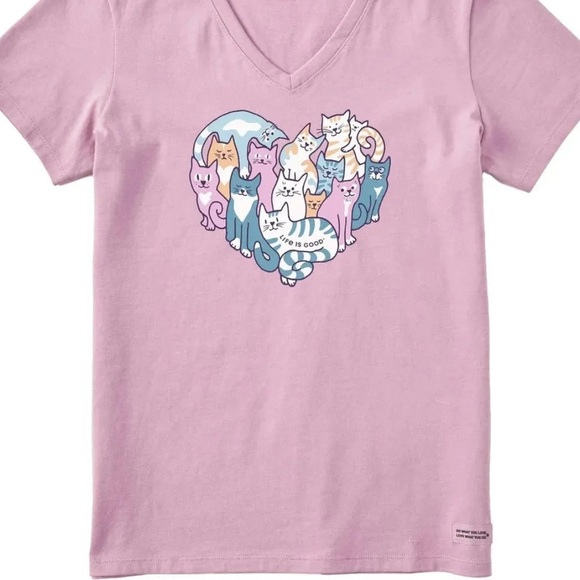 Life Is Good Tops - Life Is Good Purple Dog Lover Heart T-Shirt Small